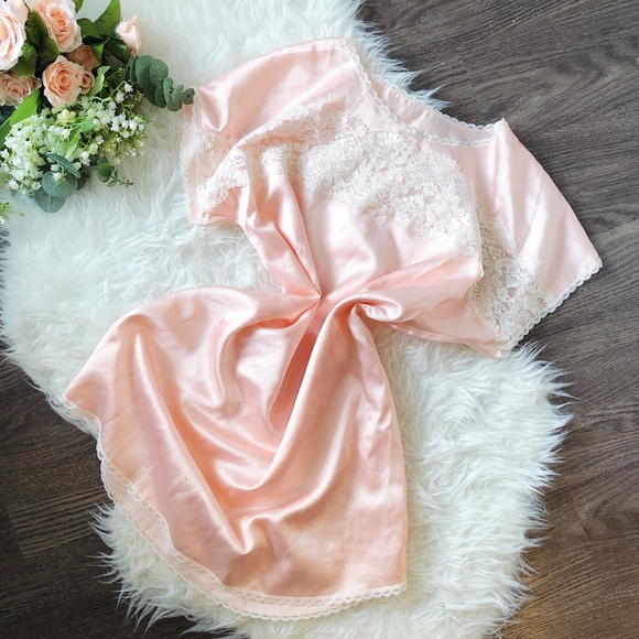Vintage Other - PINK SATIN LACE NIGHTGOWN T SHIRT